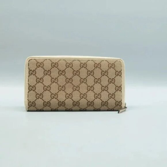 100% Authentic GUCCI Brown GG Cloth Wallet 323-091824 - Picture 2 of 12